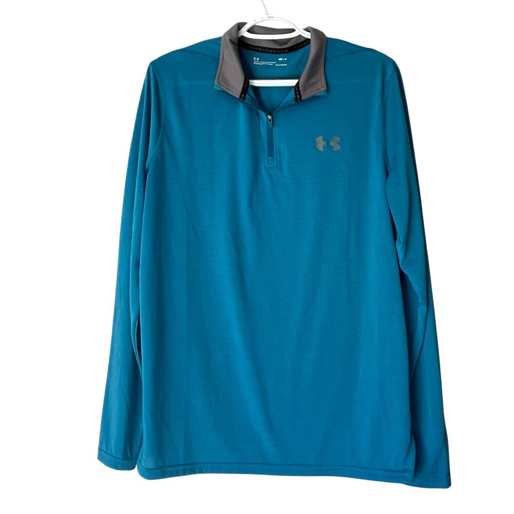 Under Armour Blue 1/4 Zip Long Sleeve Pullover Top Size Medium